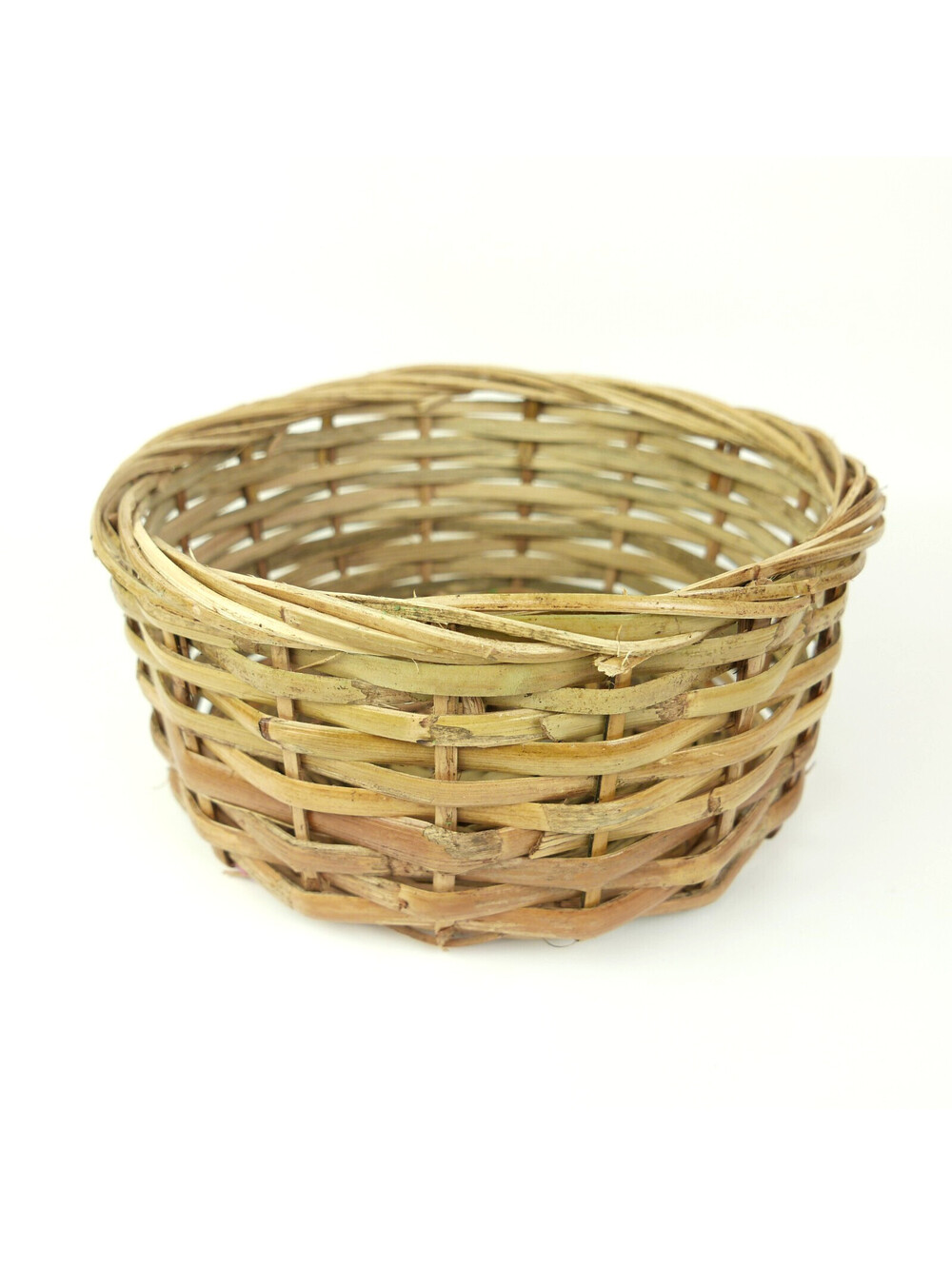 Round Bamboo Basket 10" Woven Empty Gift Basket DIY Easter Christmas Storage
